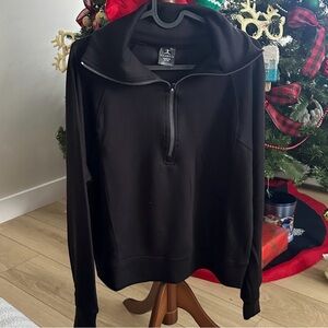 NWT Danskin Women's Luxe Half Zip Pullover Black Size Medium